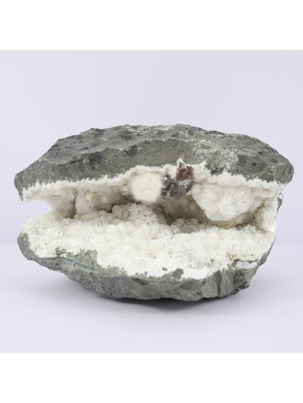 Okenite with Gyrolite & Quartz Geode Cavern 5.8lbs 7" Width Crystal Mineral